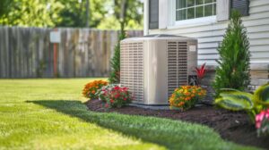 Thermostats control separate upstairs and downstairs zones in a comfortable two-story home.